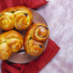 Homemade delicious chocolate buns.
